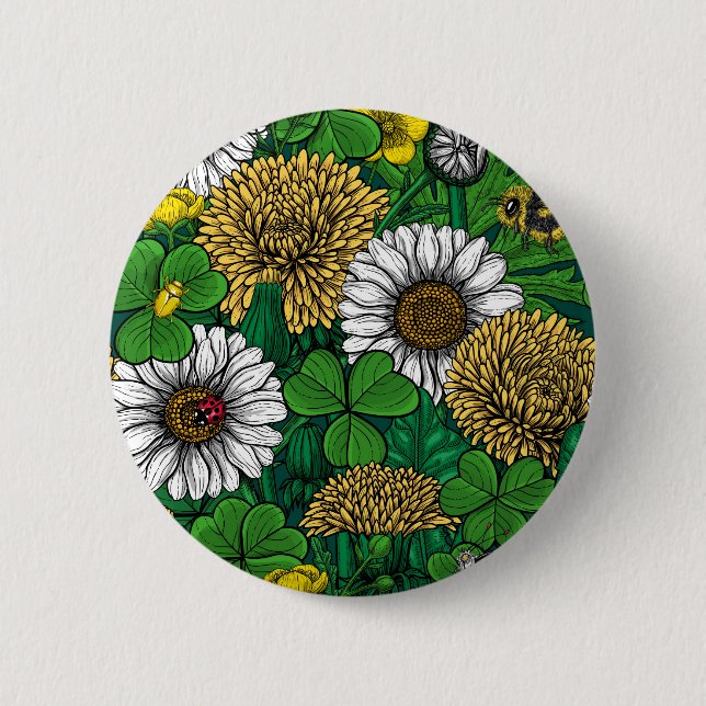 Spring green 2 inch round button (Front)