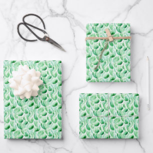 Spring Green Abstract Watercolor Wrapping Paper Sheet