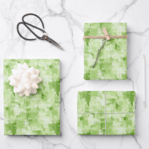 Spring Green Abstract  Wrapping Paper Sheet