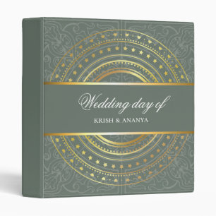 Spring Green and Gold Wedding Planner Binder