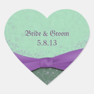 Spring Green and Purple Wedding Stickers