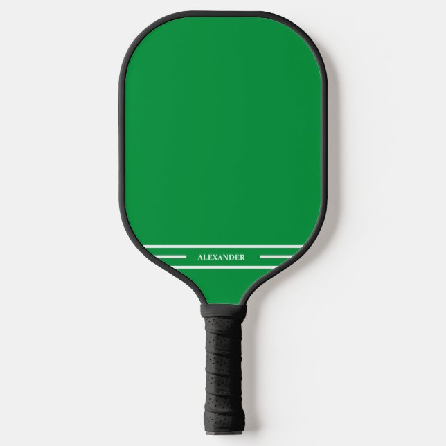 Spring Green and White Pickleball Paddle with Name (Front)