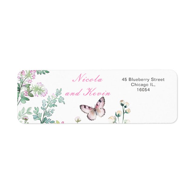 Spring Green Butterfly Floral Wedding (Front)