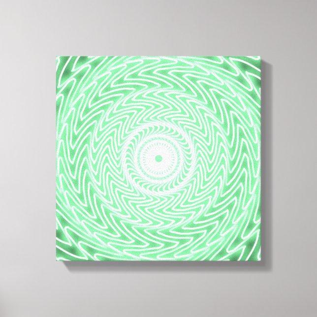 Spring green circles pattern canvas print (Front)