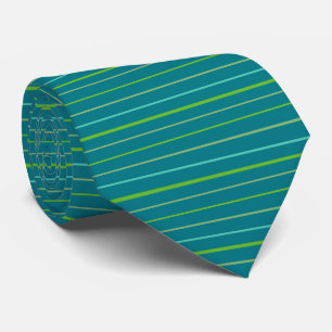 Spring Green, Daffodil Yellow Turquoise Stripes Tie