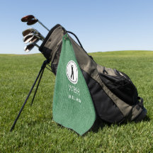 Spring Green Denim Fabric Print, Men's Golf Towel