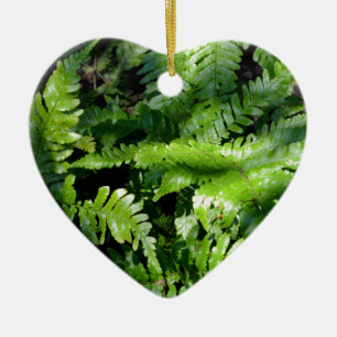 Spring Green Ferns boho botanical  Ceramic Ornament