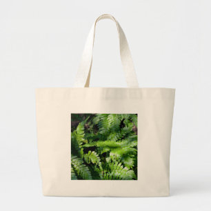 Spring Green Ferns boho botanical Large Tote Bag