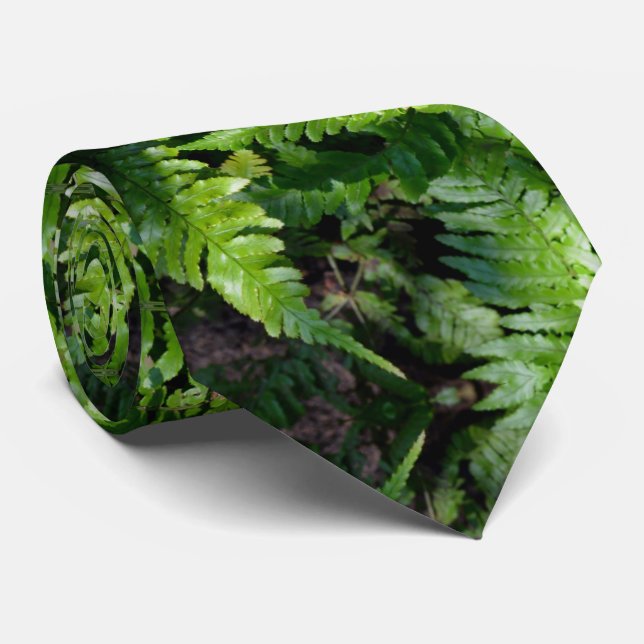 Spring Green Ferns Tie (Rolled)