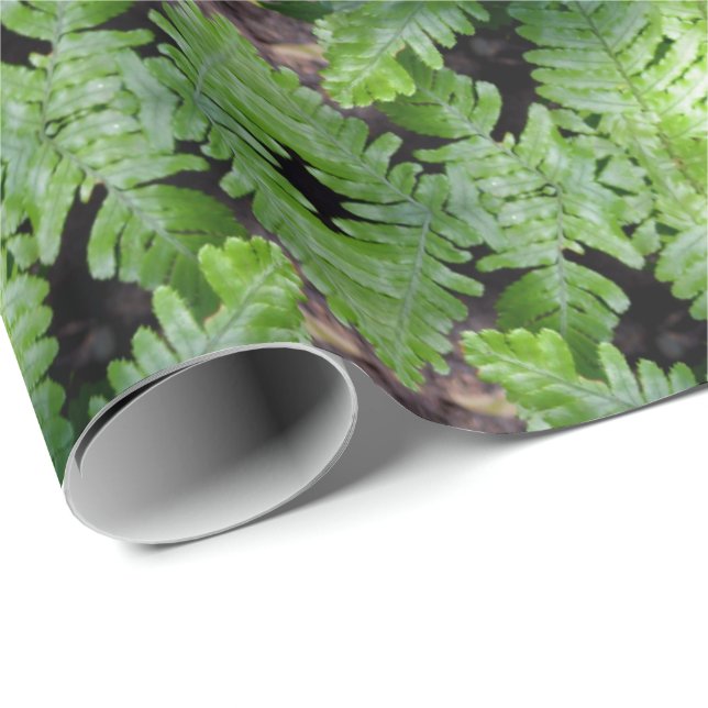 Spring Green Ferns Wrapping Paper (Roll Corner)