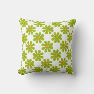 Spring green flowers for home decor throw pillow