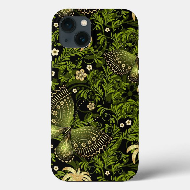 Spring Green-gold Pattern Case-Mate iPhone Case (Back)