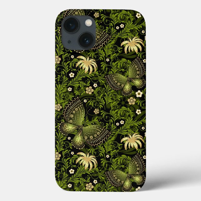 Spring Green-gold Pattern Case-Mate iPhone Case (Back)