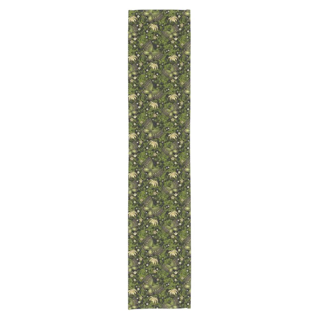 Spring Green-gold Pattern Short Table Runner (Front)