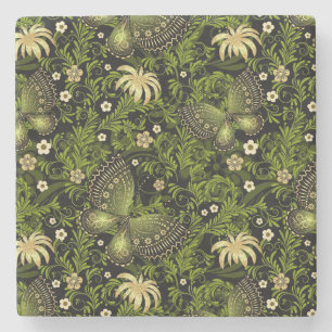 Spring Green-gold Pattern Stone Coaster
