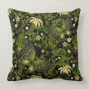 Spring Green-gold Pattern Throw Pillow