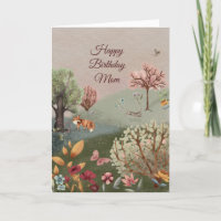 Spring Green Landscape Watercolor Name Birthday