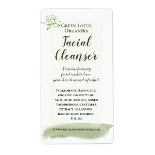 Spring Green Lotus DIY Beauty Product Label