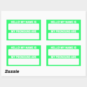 Spring Green Name & Pronoun Labels