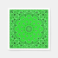 Spring Green Paisley Bandana Scarf BBQ Picnic