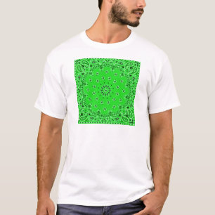 Spring Green Paisley Western Bandana Scarf Print T-Shirt