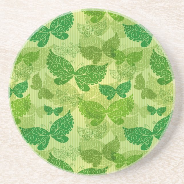 Spring Green Pattern Coaster (Front)