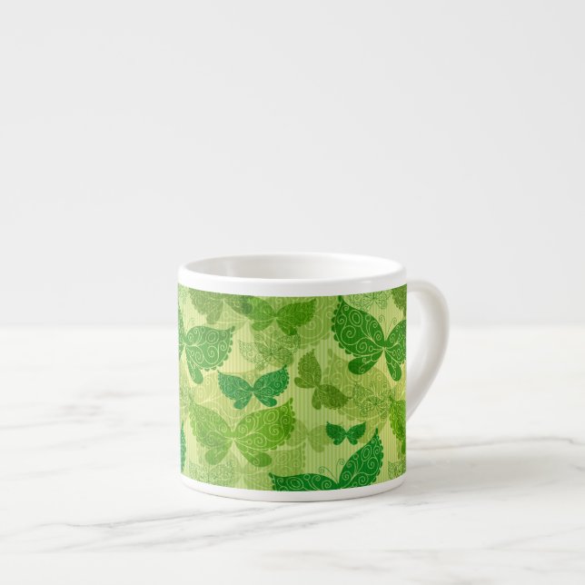 Spring Green Pattern Espresso Cup (Front Right)