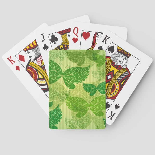 Spring Green Pattern Playing Cards (Back)