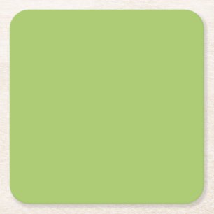 Spring Green, Plain Light Green, Solid Light Green Square Paper Coaster