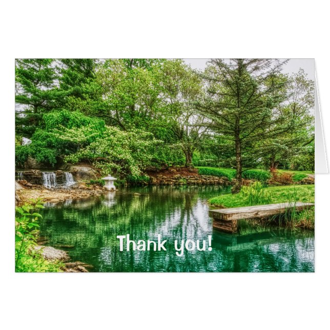Spring Green Reflections Thank You Card (Front Horizontal)