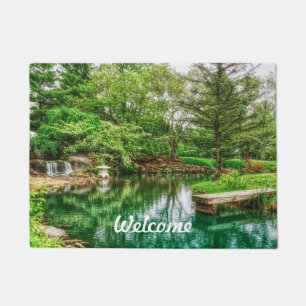 Spring Green Reflections Welcome Doormat