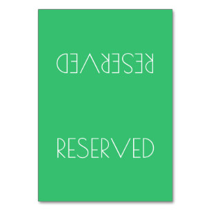 Spring Green Simple Reserved Seating Tented Sign Table Number