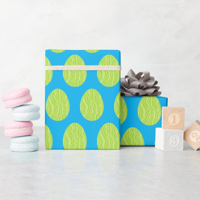 Spring Green Squiggles Easter Egg Wrapping Paper (Baby Shower)