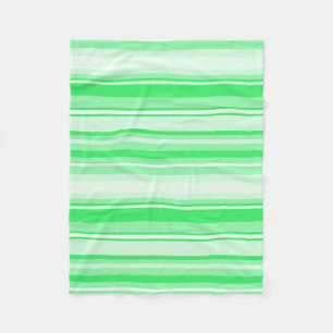 Spring green stripes fleece blanket
