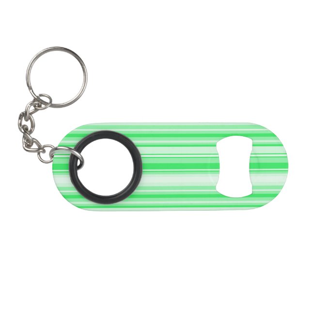 Spring green stripes mini bottle opener (Front (Horizontal))