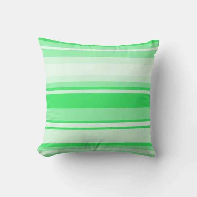 Spring green stripes throw pillow (Front)