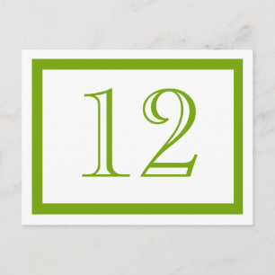 Spring Green Table Number Cards