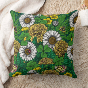Spring green throw pillow
