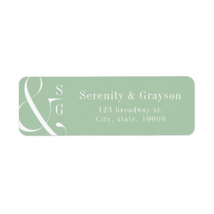 Spring green typography couples monogram address