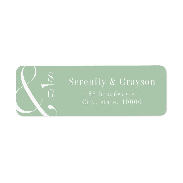 Spring green typography couples monogram address (Front)