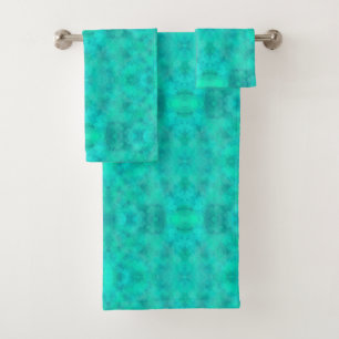 Spring Green Watercolor Bath Towel Set
