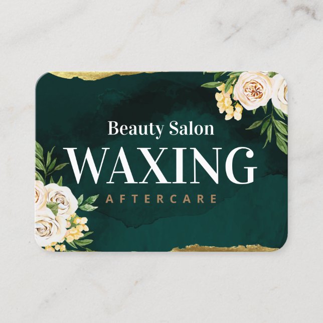Spring Green Waxing Aftercare Card (Front)