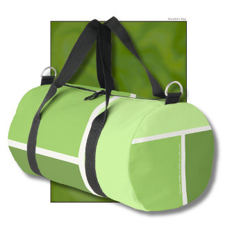 Spring Green, White and your Text, Tricolor Duffle Bag