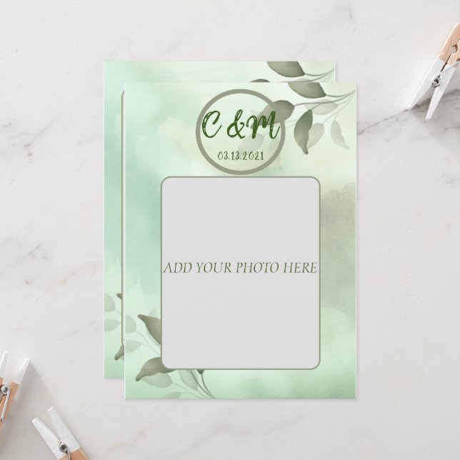 SPRING GREENERY WEDDING INVITATION IN VIETNAMESE (Front/Back In Situ)