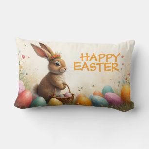 Spring Greetings from the Easter Bunny Lumbar Pillow