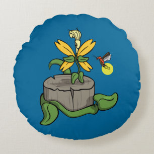 Spring Greets Summer Round Pillow