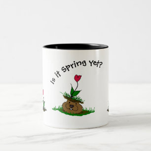 Spring Groundhog Day Two-Tone Coffee Mug