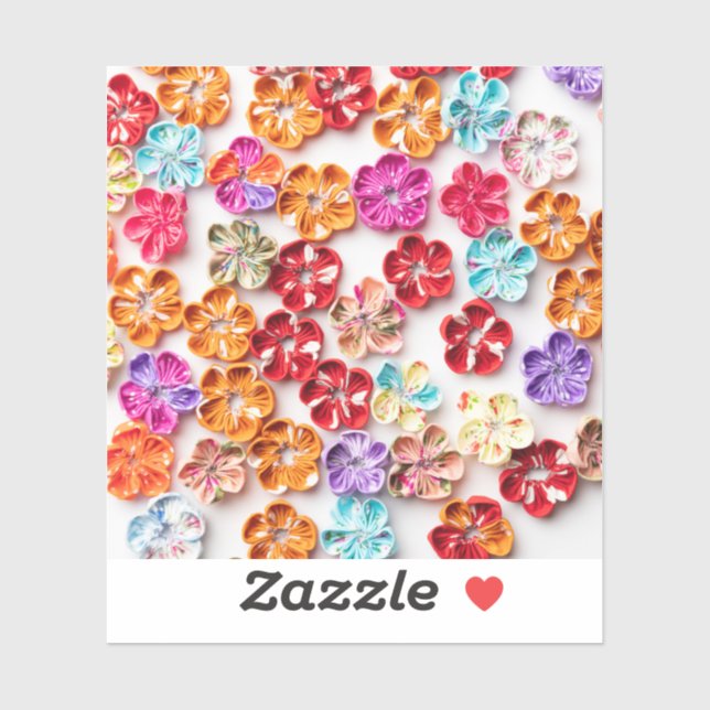 Spring Handmade sewn fabric Flowers Multicolor  (Sheet)