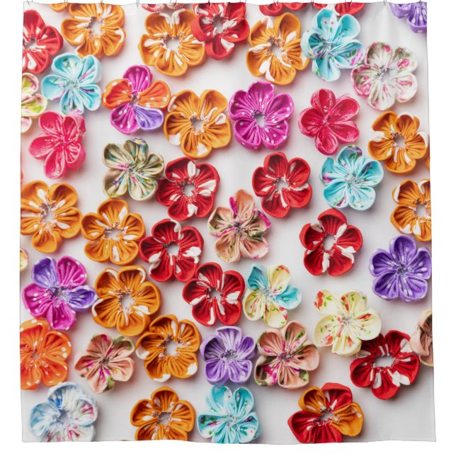 Spring Handmade sewn fabric Flowers Multicolor  (Front)