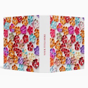 Spring Handmade sewn fabric Flowers Multicolor  Binder
